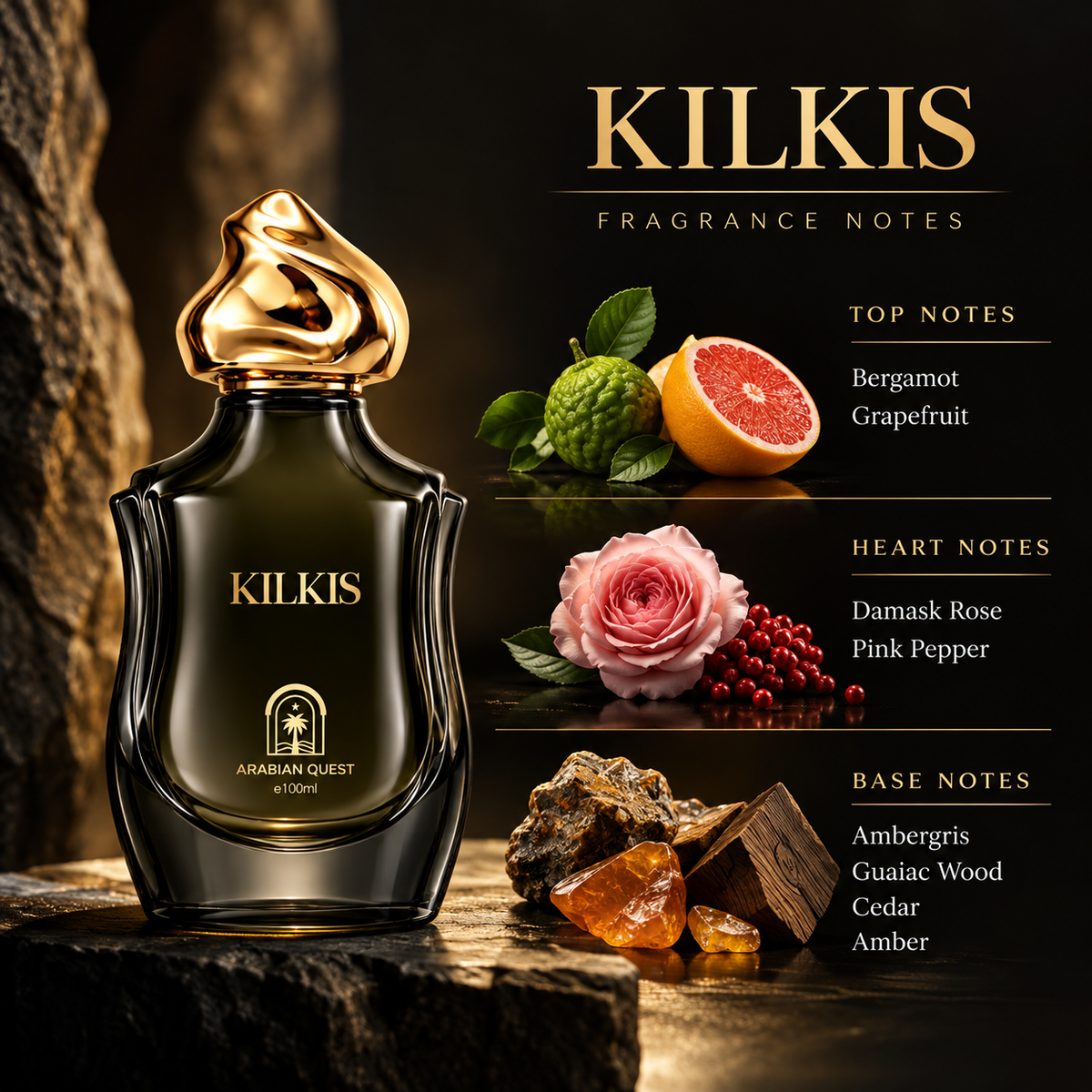 Kilkis Extrait De Parfum Spray by Arabian Quest (100ml / 3.3oz)