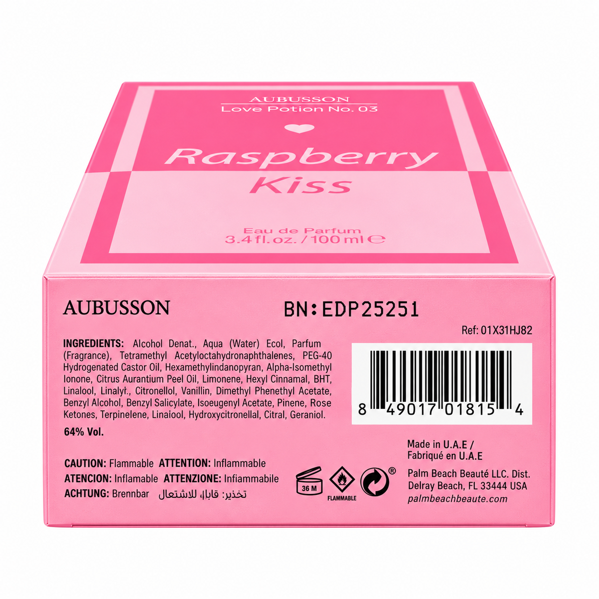 AUBUSSON Raspberry Kiss Eau De Parfum Fragrance
