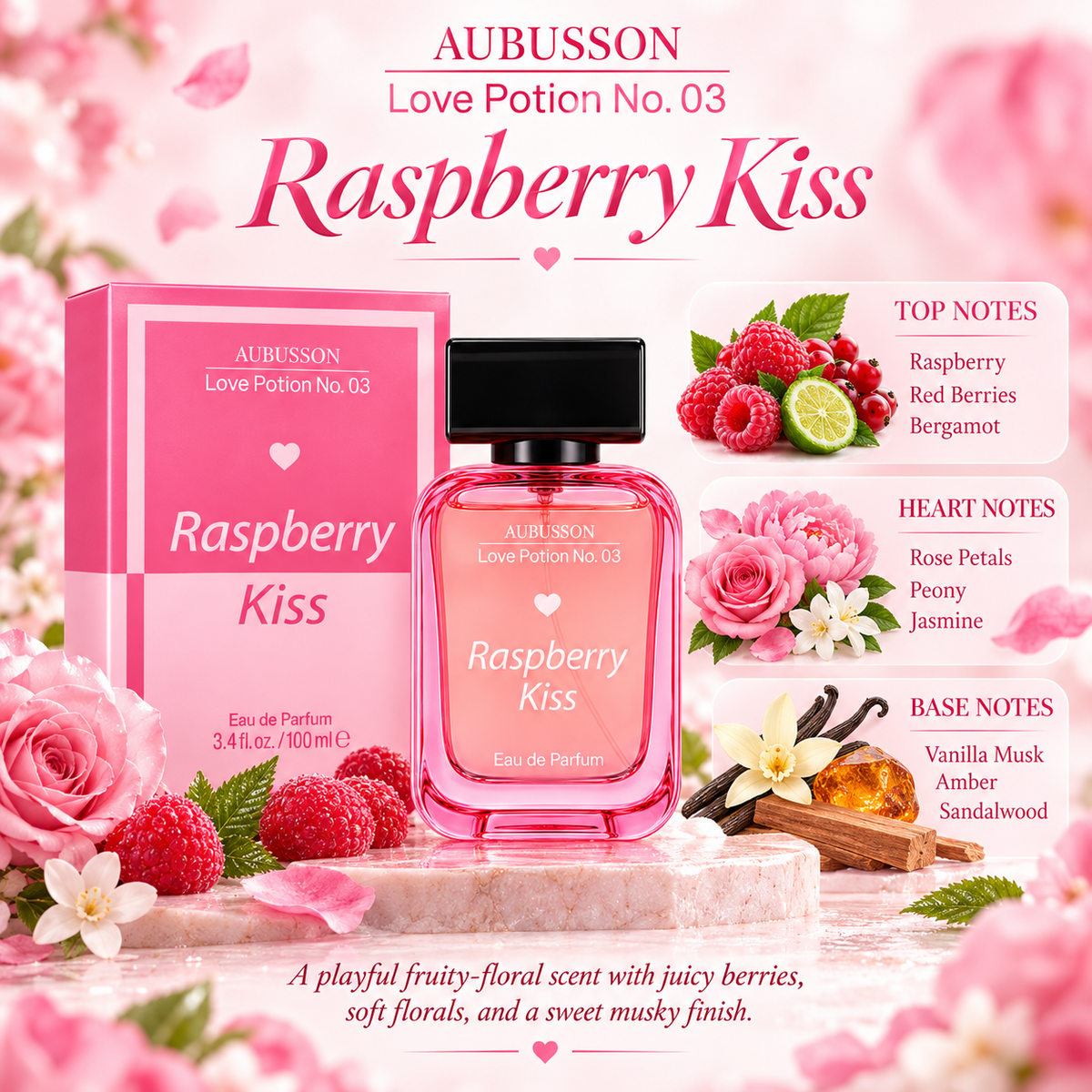 AUBUSSON Raspberry Kiss Eau De Parfum Fragrance