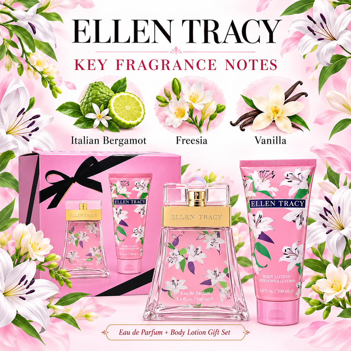 Ellen Tracy Pink Sparkling Gift Set EDP + BL