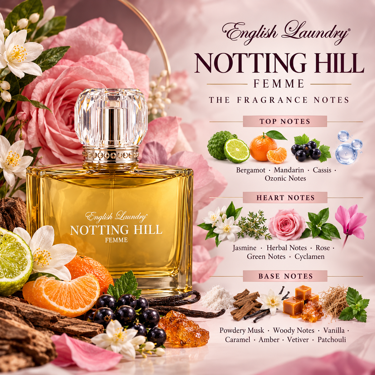 English Laundry Notting Hill Femme Eau de Parfum Spray, 3.4 Fl Oz