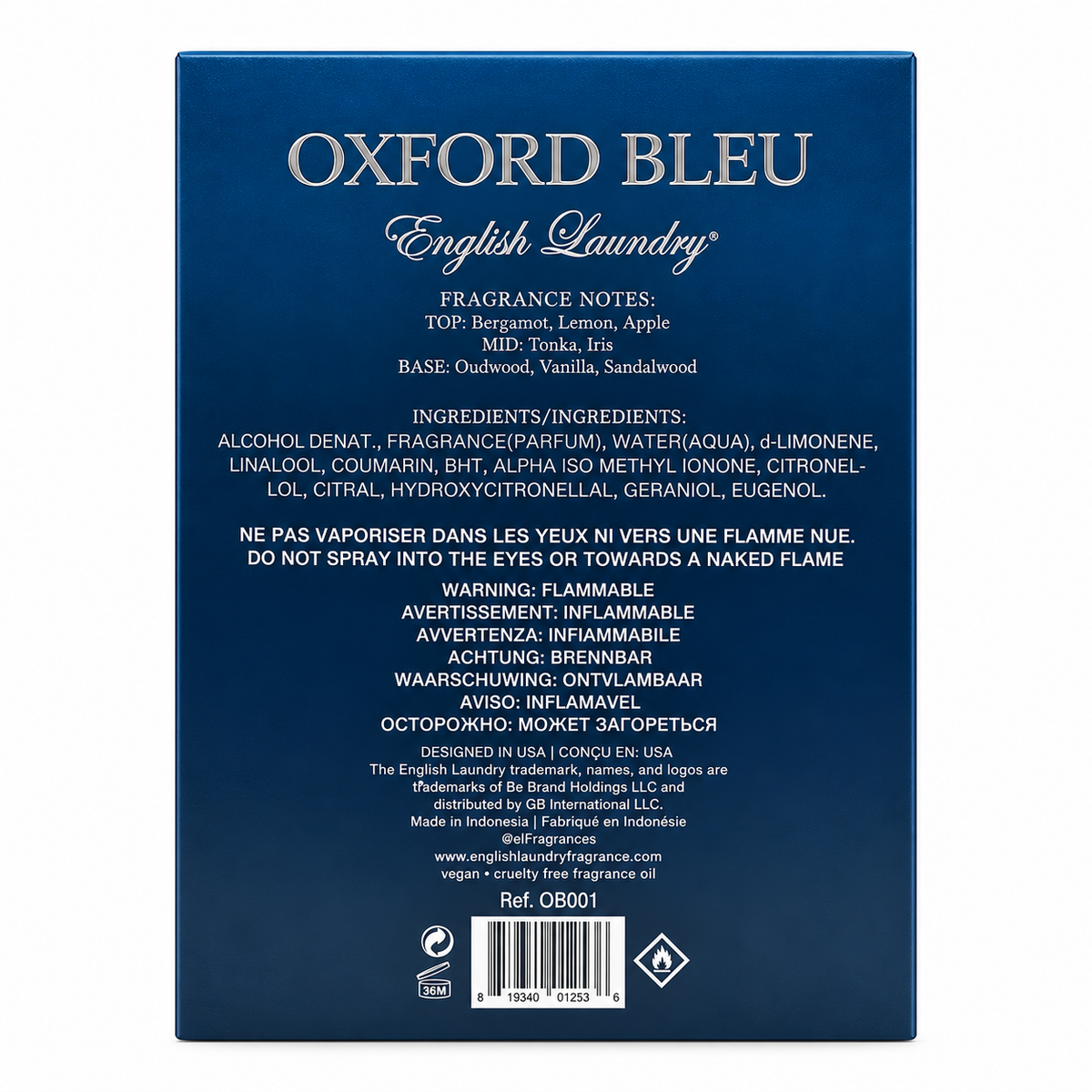 English Laundry Oxford Bleu Eau de Parfum, 3.4 Fl Oz