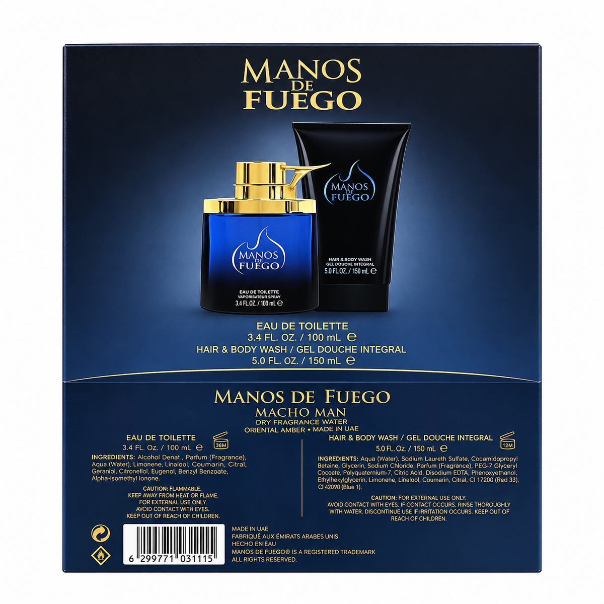 Macho Man by Manos de Fuego 2-Piece Gift Set for Men
