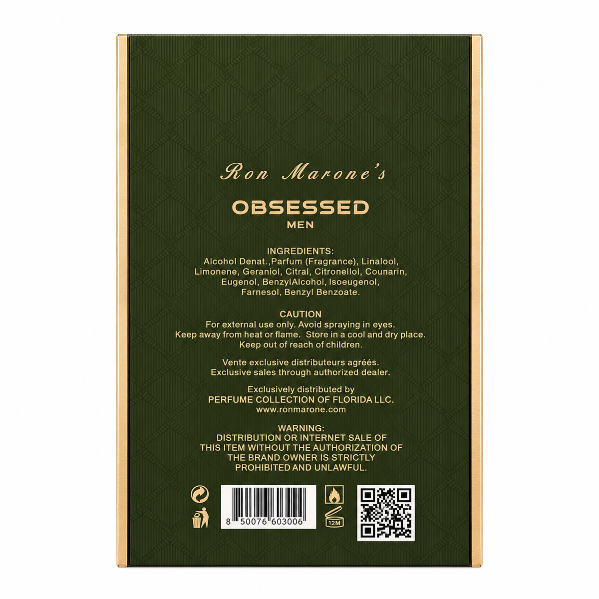 Ron Marone's Men's Obsessed Parfum 3.4 oz