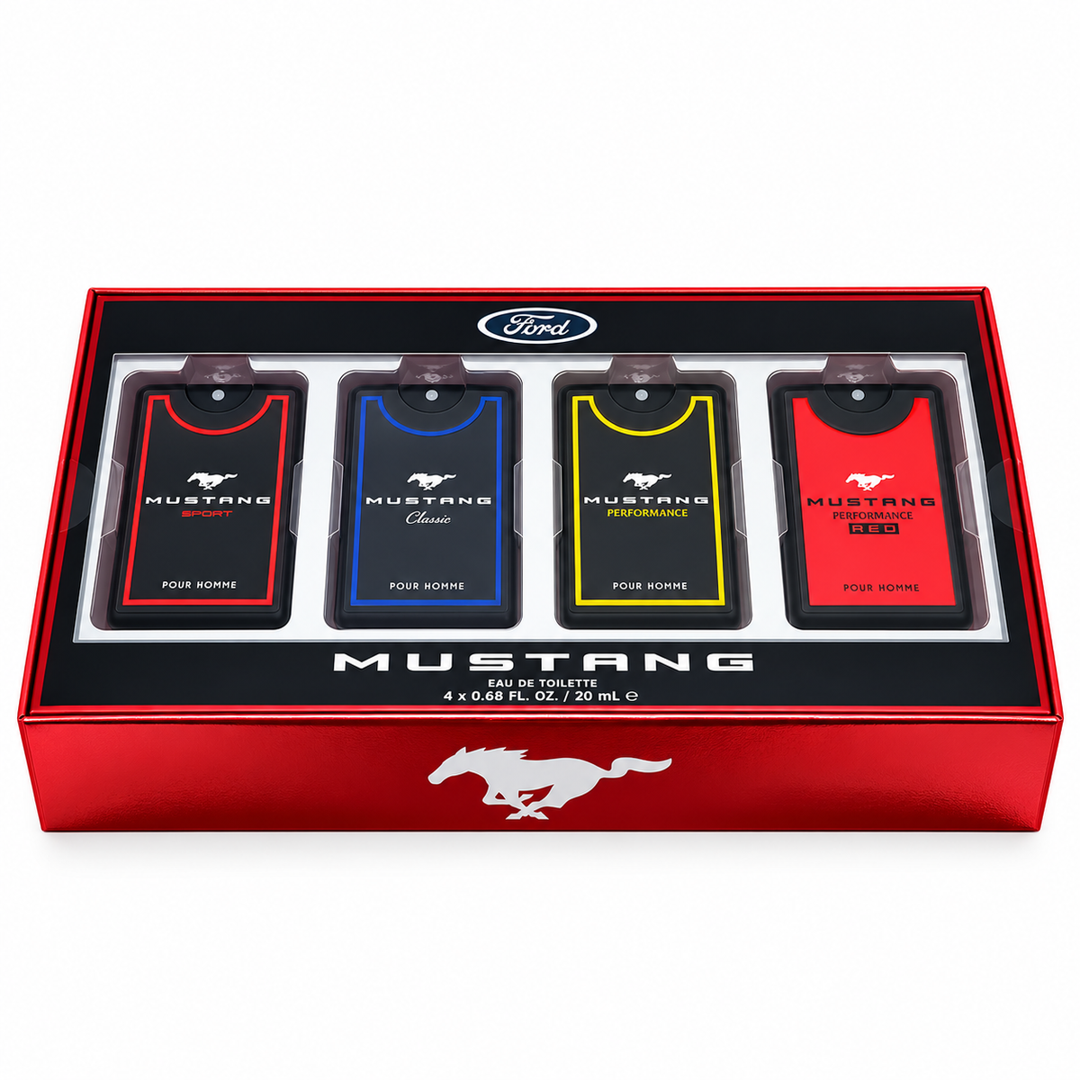 Ford Mustang Legacy Men’s Eau De Toilette Spray Cologne Gift Set - 4 x 0.68 oz / 20ml