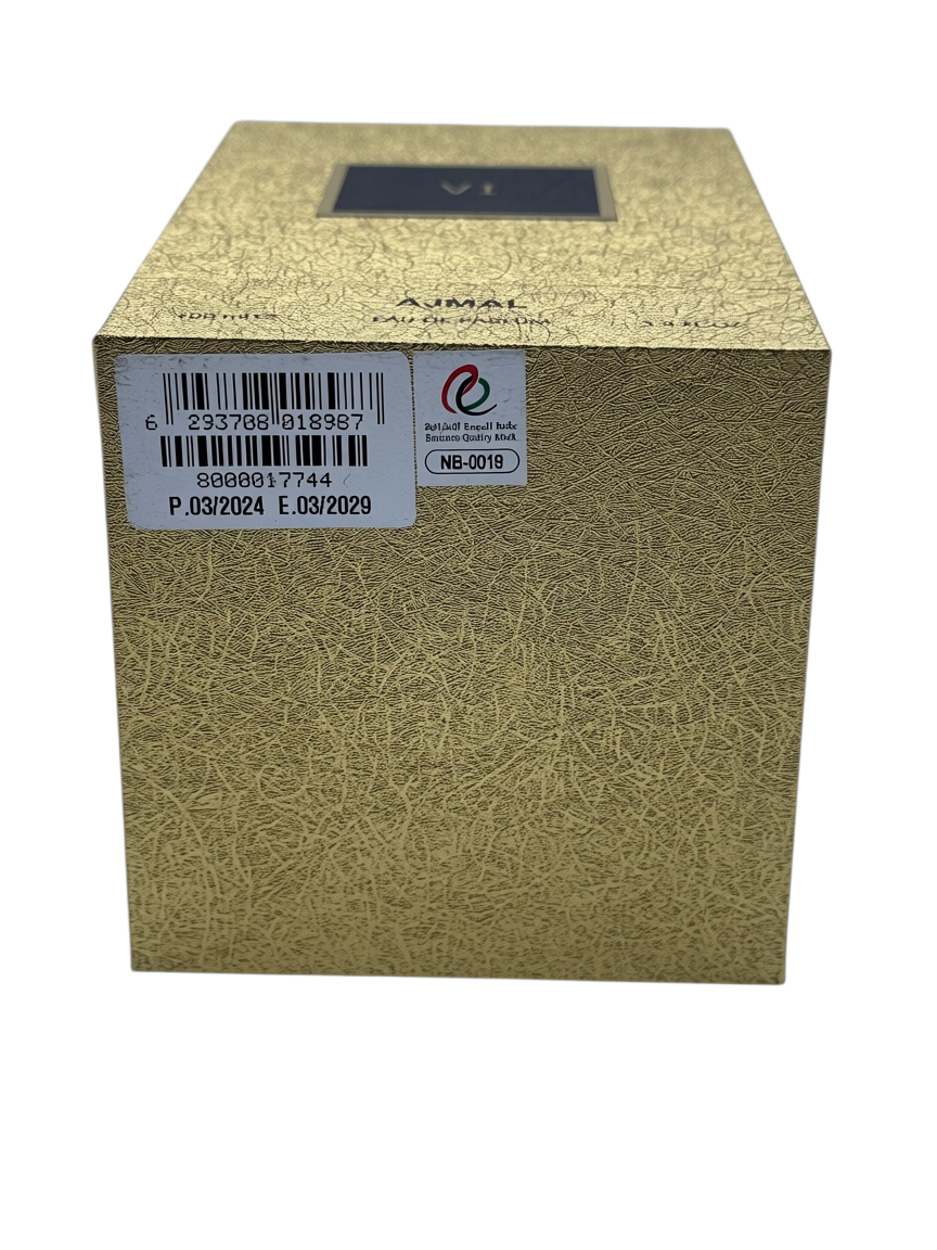 Paradime Enterprise LLC Gold Collection VI by Ajmal unisex eau de parfum spray box with textured gold finish