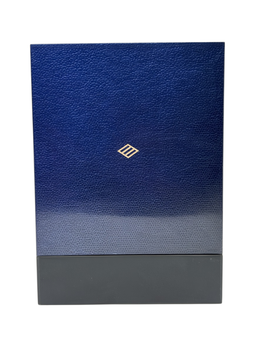 Paradime Enterprise LLC Joseph Abboud Cool Leather fragrance box in textured blue and black with gold logo