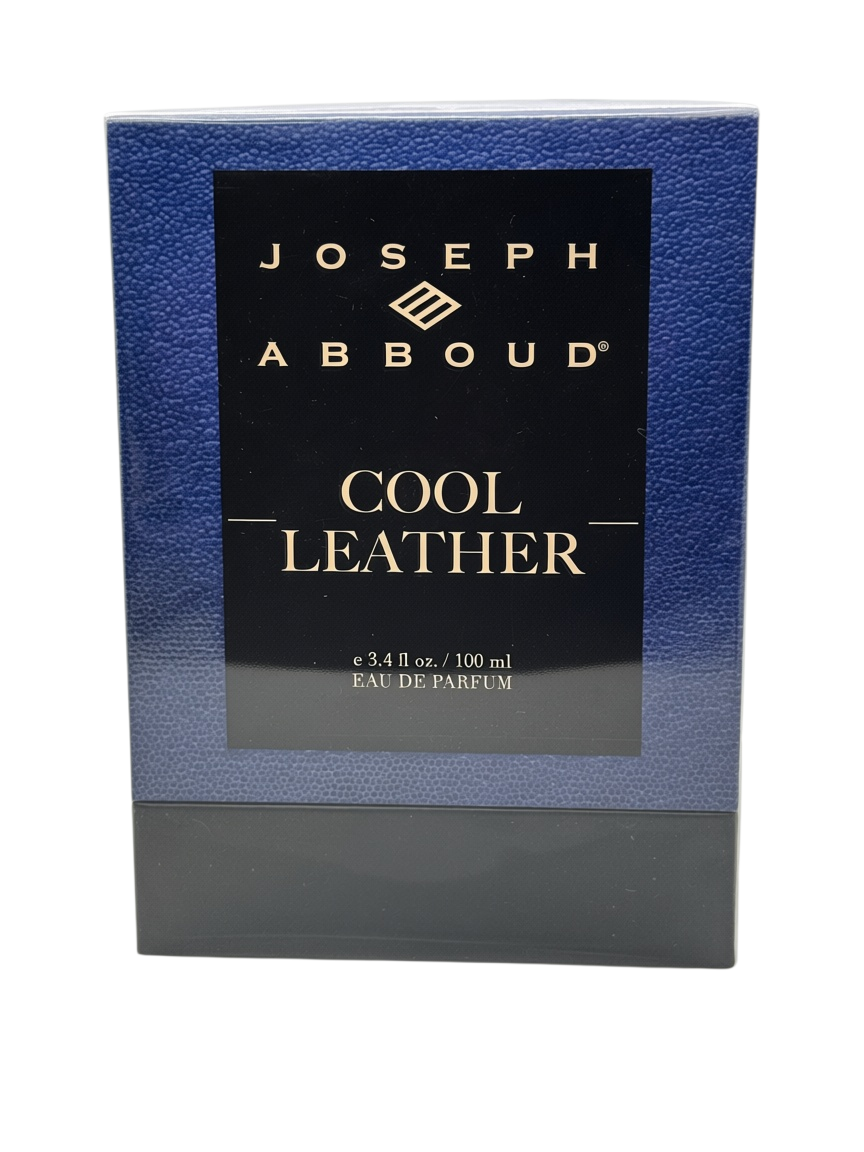 Paradime Enterprise LLC Joseph Abboud Cool Leather Eau de Parfum 3.4 oz box with textured blue and black design