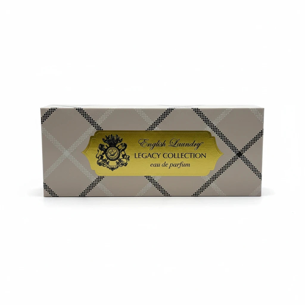 Paradime Enterprise LLC English Laundry Legacy Collection 4-piece men's fragrance gift set in a plaid patterned box