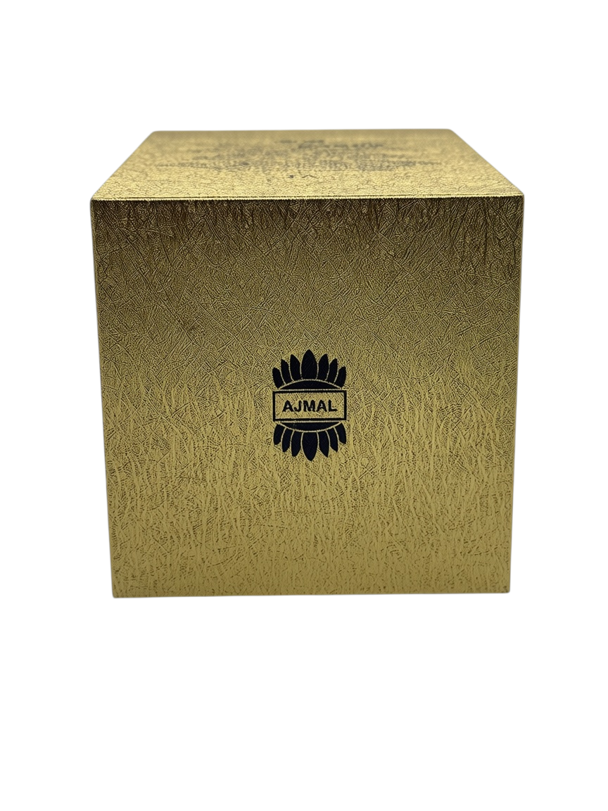 Paradime Enterprise LLC Gold Collection VI by Ajmal unisex EDP perfume box in textured metallic gold finish