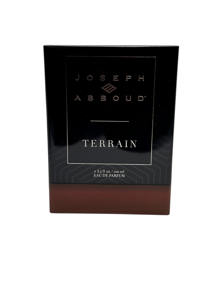 Paradime Enterprise LLC Joseph Abboud Terrain Eau de Parfum 3.4 oz fragrance box in black and brown packaging