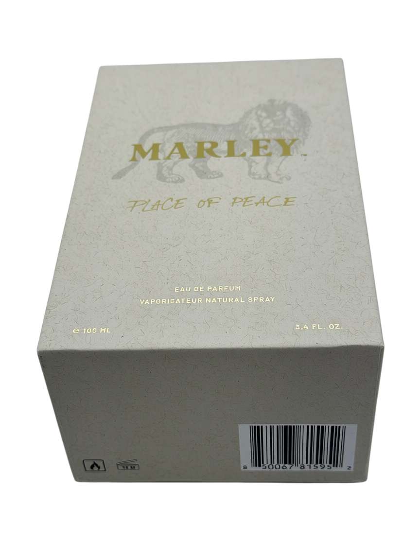 Paradime Enterprise LLC Marley Place of Peace Eau de Parfum 3.4 oz unisex fragrance box with gold lion logo