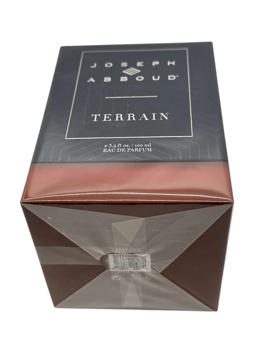 Paradime Enterprise LLC Joseph Abboud Terrain Eau de Parfum 3.4 oz box in black and brown packaging